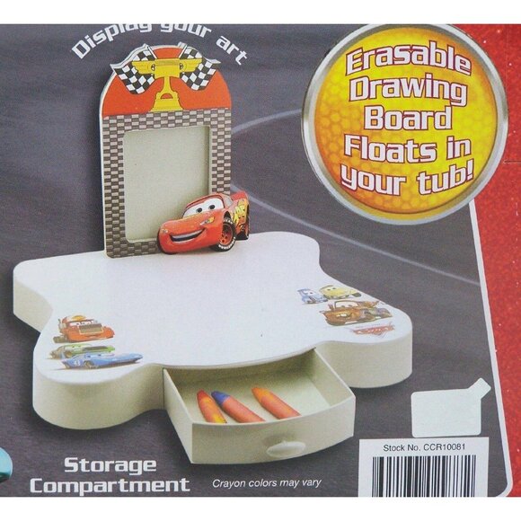 Disney Pixar Cars Floating Art Center Tub Reusable Coloring Sheets Soap Crayons - Picture 2 of 2